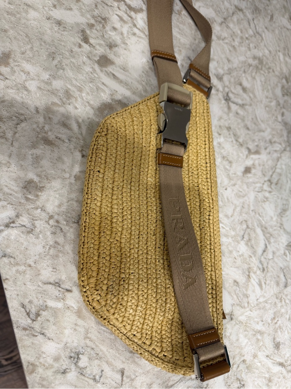 Prada Raffia Woven Belt Bag / Fanny Pack – Natural Tan - Picture 4 of 6